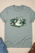 Camo Flying Mallard Duck T-Shirt flat lay