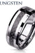 Carbon Fiber Center Beveled Edges Tungsten Carbide Rings - LECCE