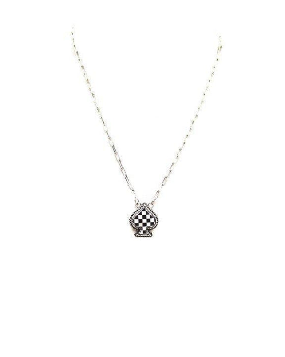 Checkered Spade Necklace