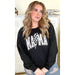 Checkerboard Lightning Bolt Mama Graphic Sweatshirt - LECCE