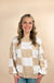 Checkered Bishop Sleeve Sweater - LECCE