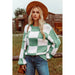 Checkered Bishop Sleeve Sweater - LECCE