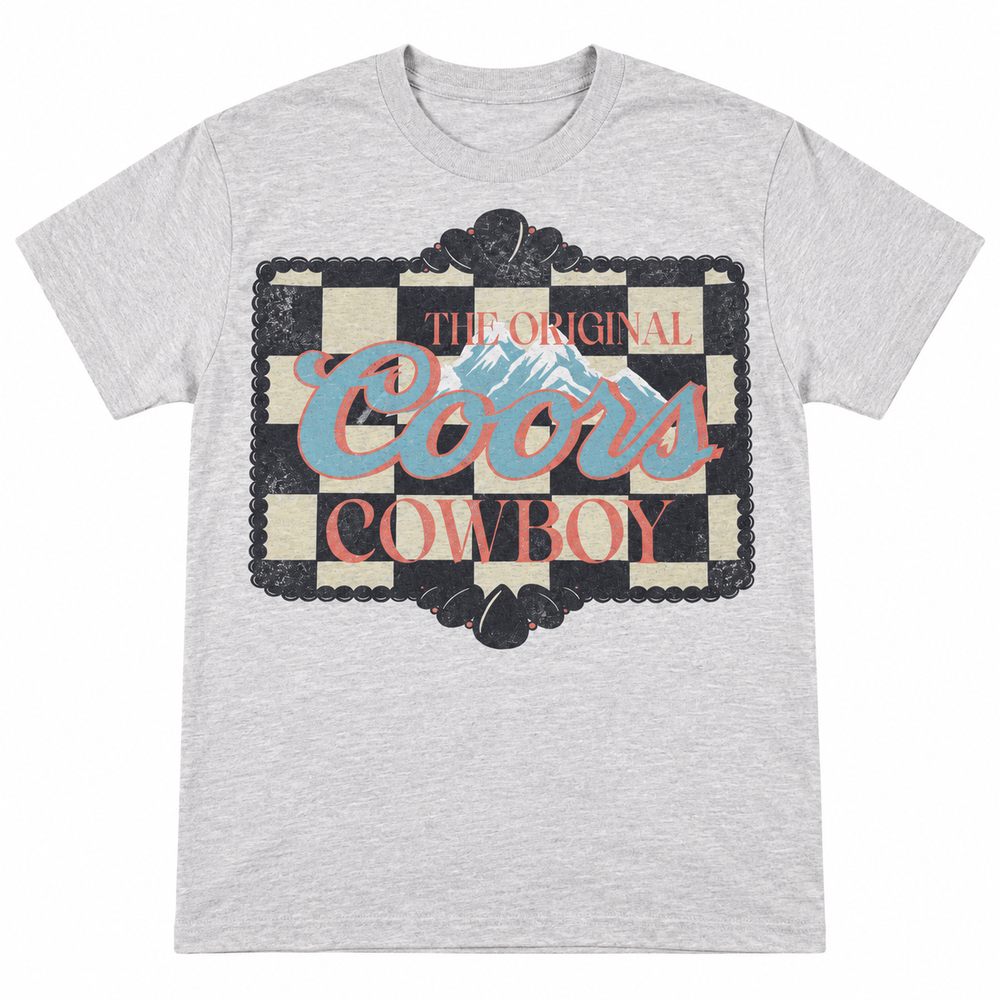 Checkered Coors T-Shirt on white background