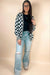 Checkered Drop Shoulder Cardigan - LECCE