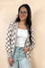 Checkered Drop Shoulder Cardigan - LECCE