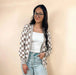 Checkered Drop Shoulder Cardigan - LECCE