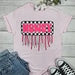 Checkered Howdy Fringe T-Shirt - LECCE