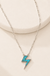 checkered lightning bolt necklace
