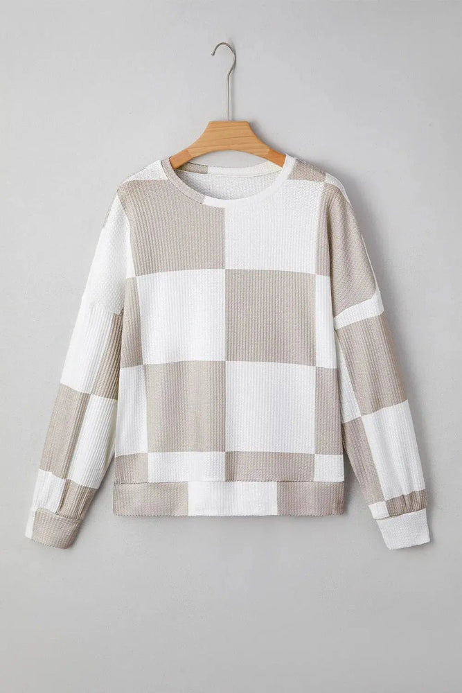 Checkered Long Sleeve Top - LECCE