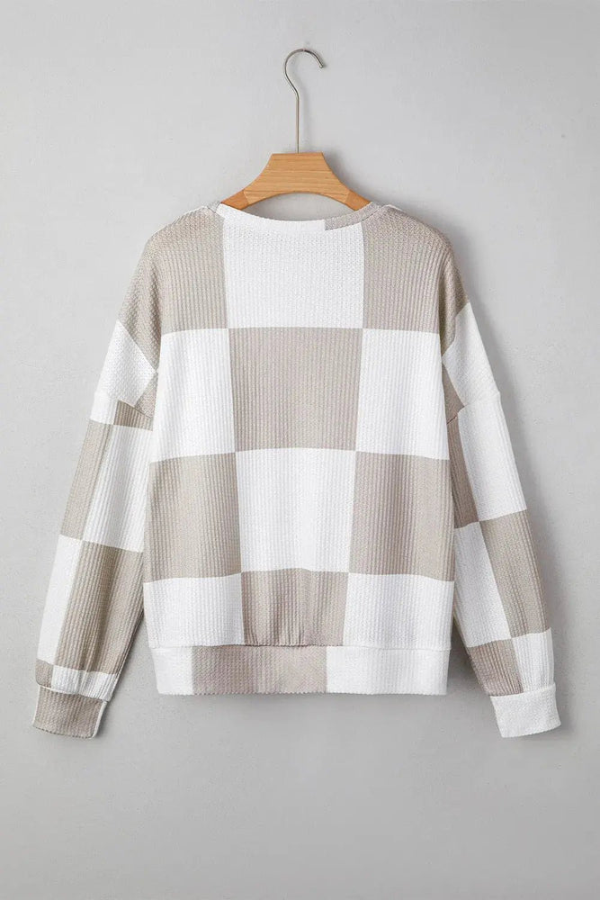 Checkered Long Sleeve Top - LECCE
