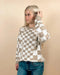 Checkered Print Round Neck Sweater - LECCE