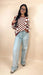 Checkered Print Round Neck Sweater - LECCE