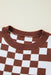 Checkered Print Round Neck Sweater - LECCE