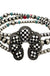 Checkered Print Western Squash Blossom Bead Bracelet - LECCE