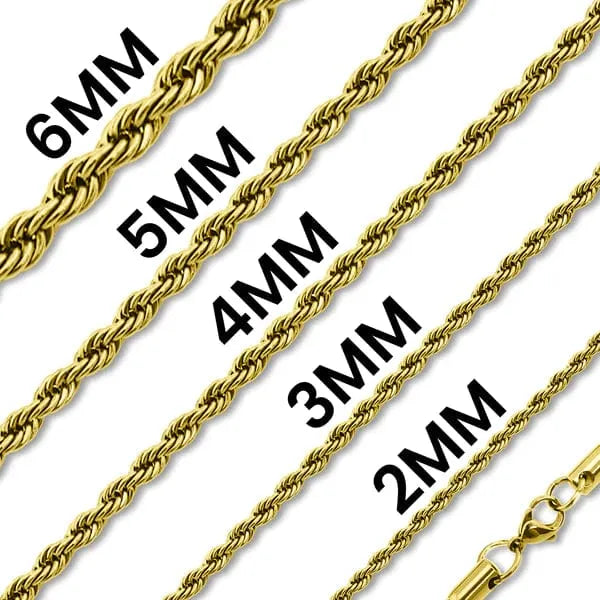 Stainless Steel  Rope Chain Necklace 2mm