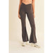 Chocolate High Waist Crossover Flare Leggings - LECCE