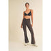 Chocolate High Waist Crossover Flare Leggings - LECCE