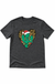 Christmas cactus with leopard heart t-shirt centered smaller on pure white background