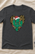 Christmas Cactus with Leopard Heart charcoal T-shirt flat lay