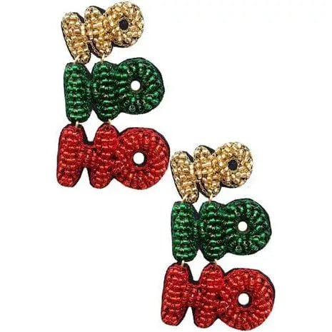 Christmas Santa Claus Hohoho Seed Bead Arring - LECCE