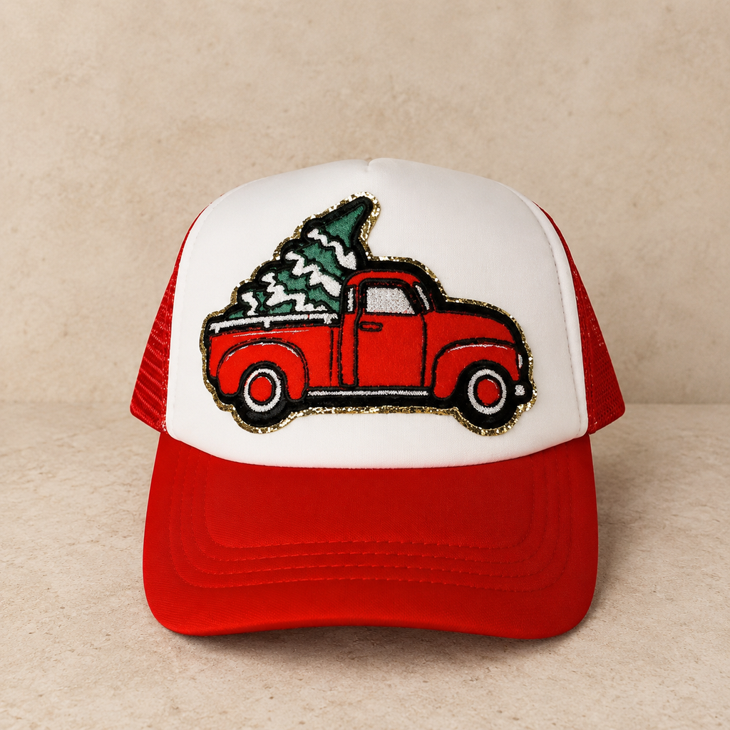 Women's Christmas Trucker Hat- Mesh Snapback