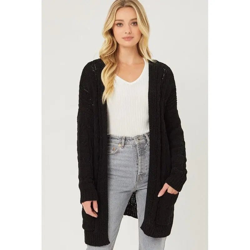 Chunky Cable Knit Cardigan - LECCE