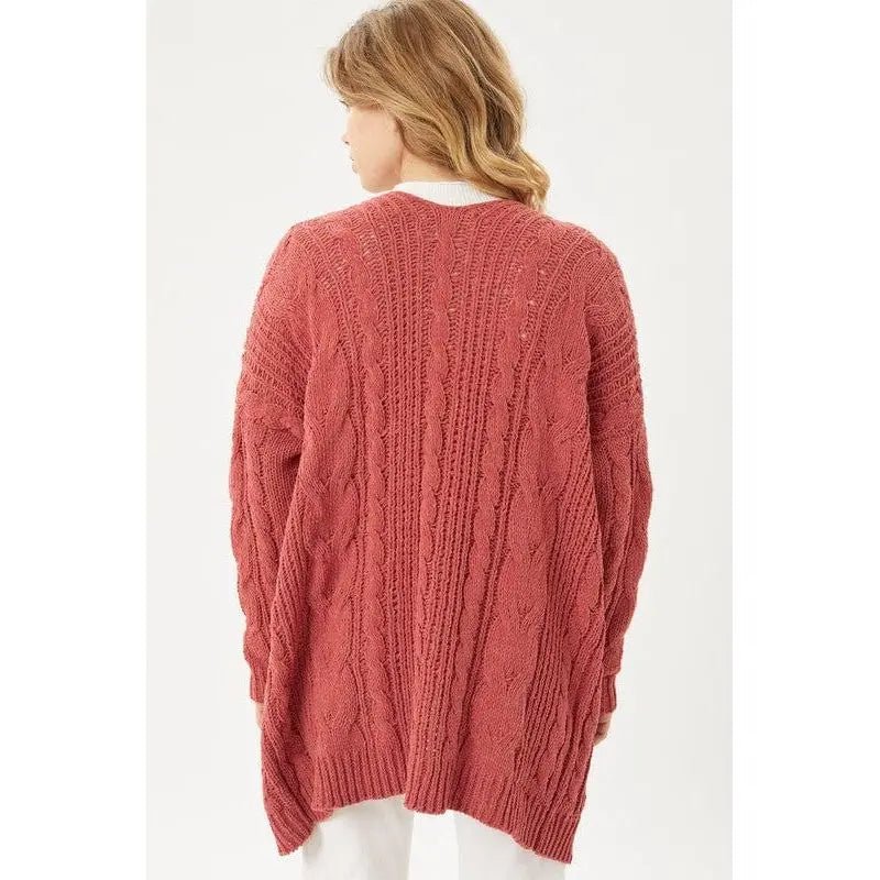 Chunky Cable Knit Cardigan - LECCE