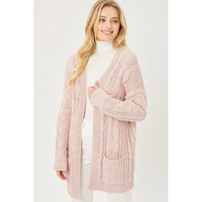 Chunky Cable Knit Cardigan - LECCE