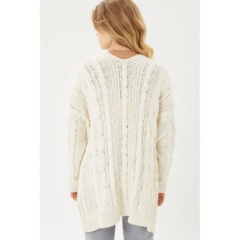 Chunky Cable Knit Cardigan - LECCE