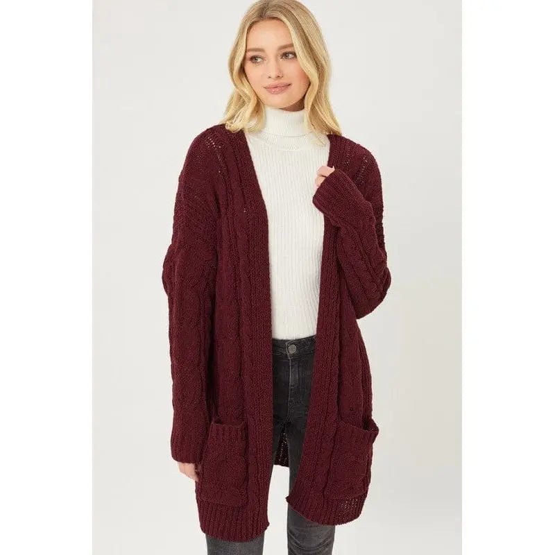 Chunky Cable Knit Cardigan - LECCE