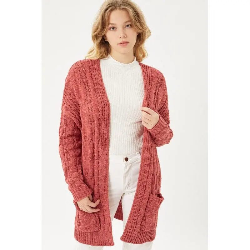 Chunky Cable Knit Cardigan - LECCE