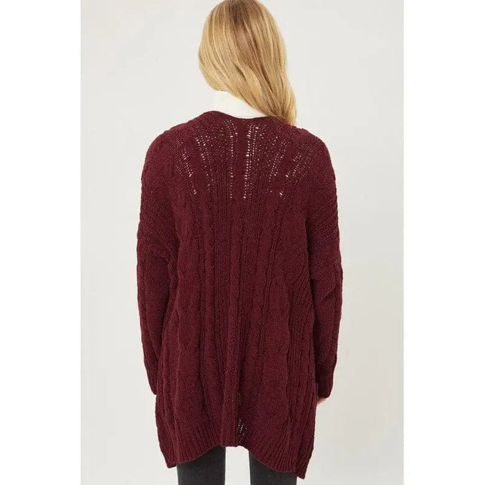 Chunky Cable Knit Cardigan - LECCE