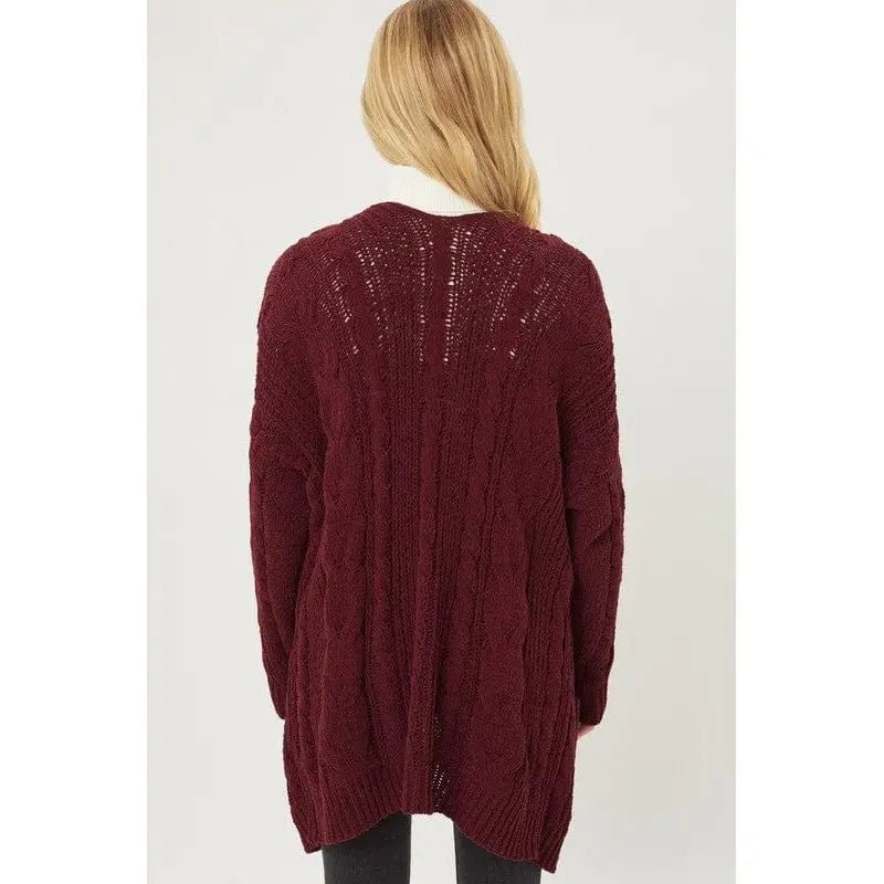 Chunky Cable Knit Cardigan - LECCE
