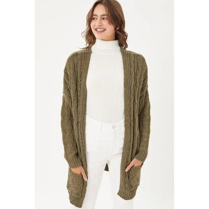 Chunky Cable Knit Cardigan - LECCE