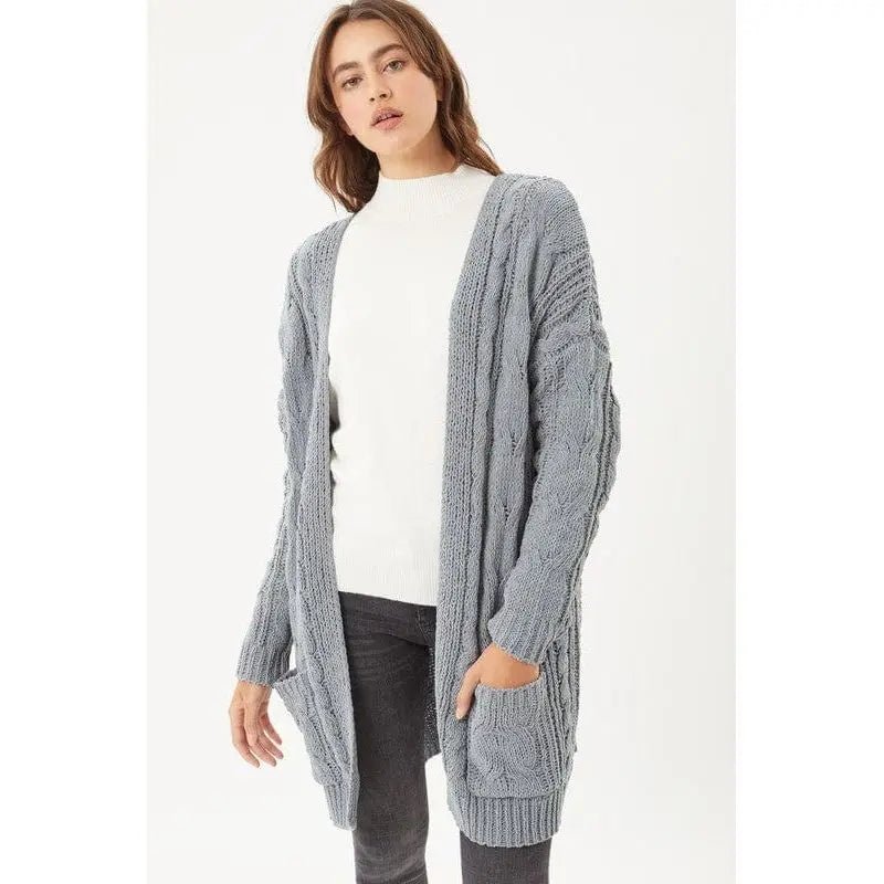 Chunky Cable Knit Cardigan - LECCE