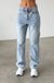 Classic High Rise Straight Leg Denim Jeans - LECCE