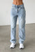 Classic High Rise Straight Leg Denim Jeans - LECCE