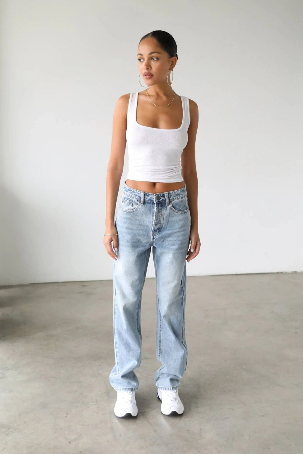 Classic High Rise Straight Leg Denim Jeans