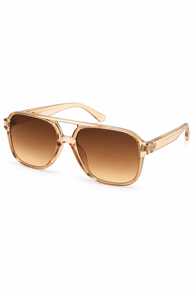 Classic Oversized Sunglasses - Clear Champagne