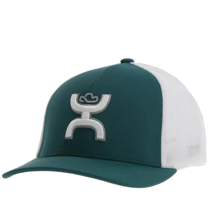 Coach Hooey Teal / White 5 - Panel Flexfit with Teal / White Hooey Hands Up Logo - LECCE