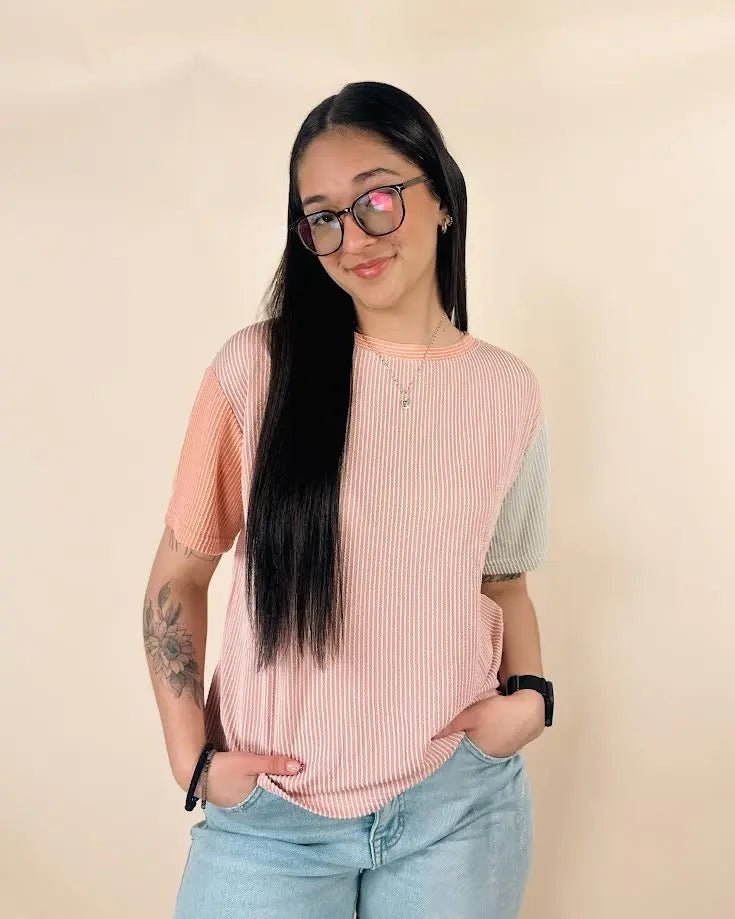 Corded Colorblack Crewneck Tee