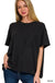 Corded Rib Short Sleeve Front Pocket Top - LECCE