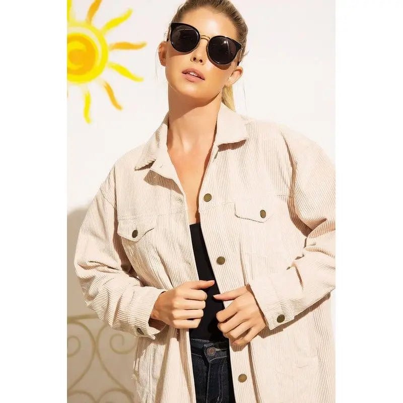 Chaqueta estilo camisa de pana
