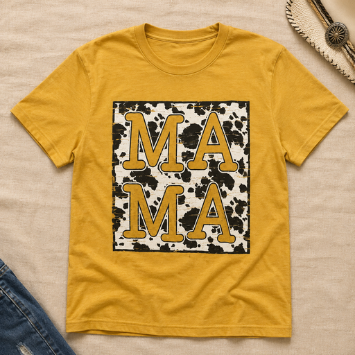 Cow Mama T-shirt flat lay
