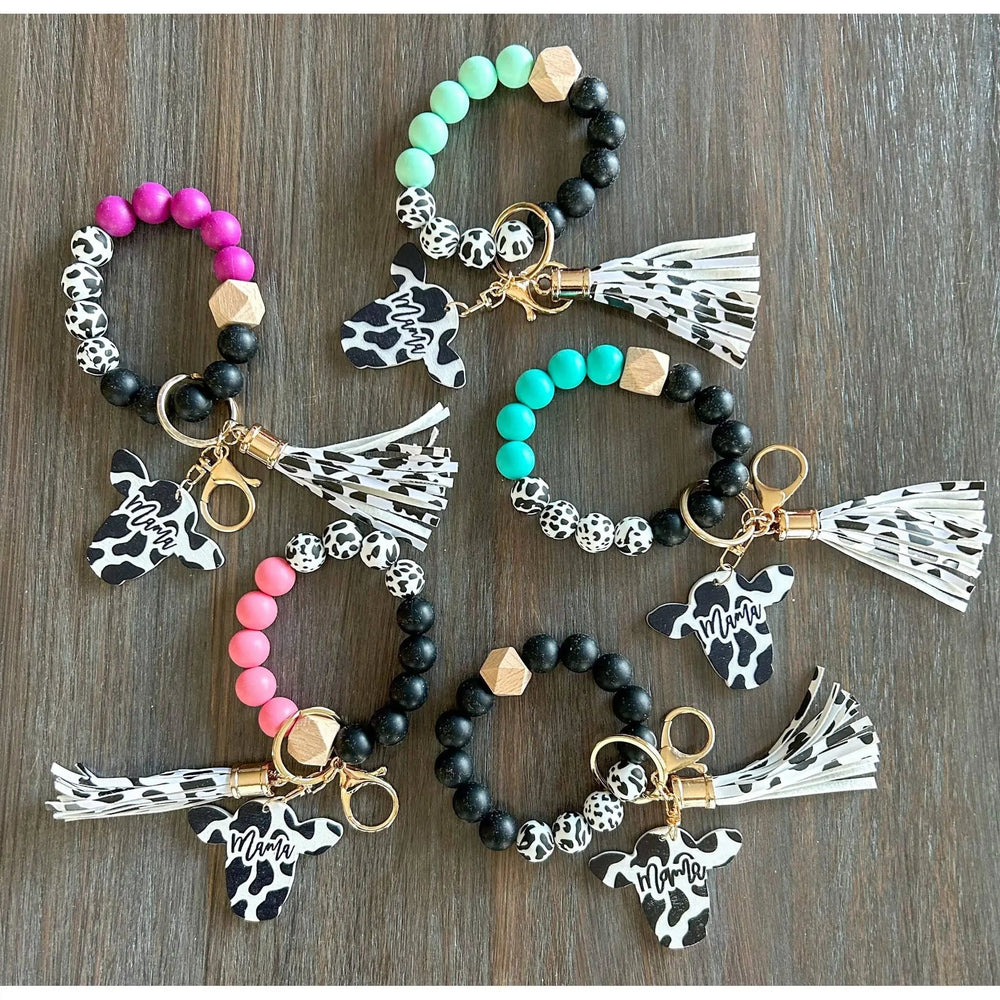 Cow Mama Keychain Wristlet - LECCE