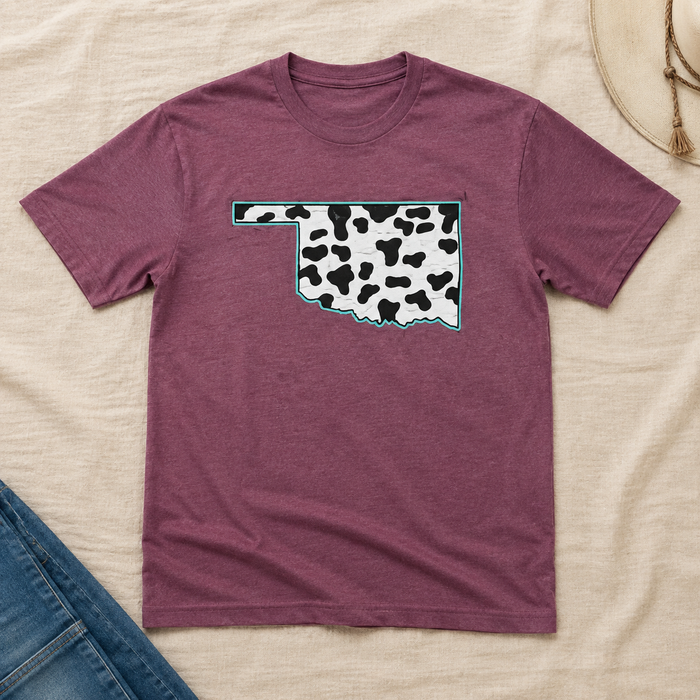 Cow Oklahoma T-shirt flat lay