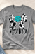 Cow Print Bow Mama T-shirt flat lay