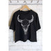 Cow Skull Graphic Long Crop Top - LECCE