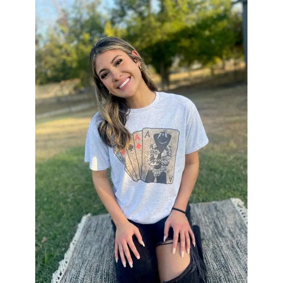 Cowboy on a Hand of Aces T-Shirt - LECCE