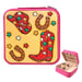 Cowboy Theme Print Square Leather Jewelry Box - LECCE